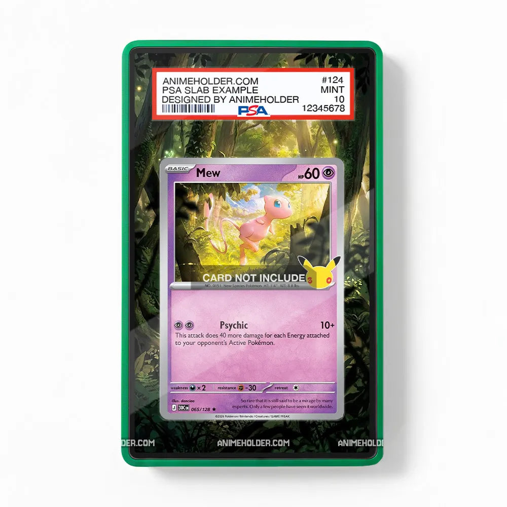 Mew 065-128 30th Anniversary Pokemon Cards Extended Art Display Cases - PSA Slab Case - Front View