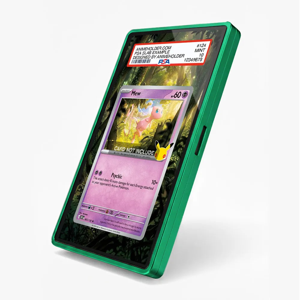 Mew 065-128 30th Anniversary Pokemon Cards Extended Art Display Cases - PSA Slab Case - Side View