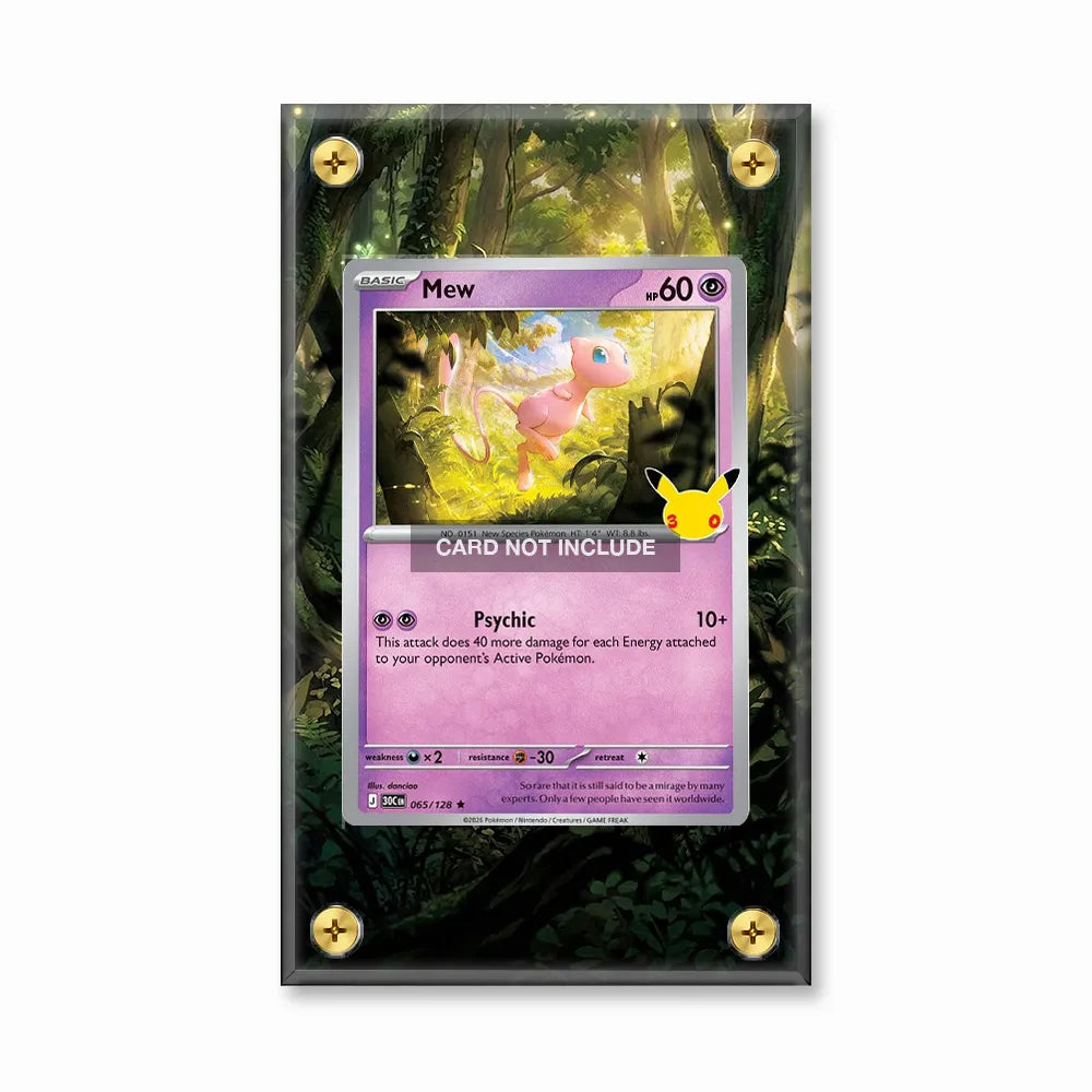 Mew 065-128 30th Anniversary Pokemon Cards Extended Art Display Cases - Screws Case - Front View