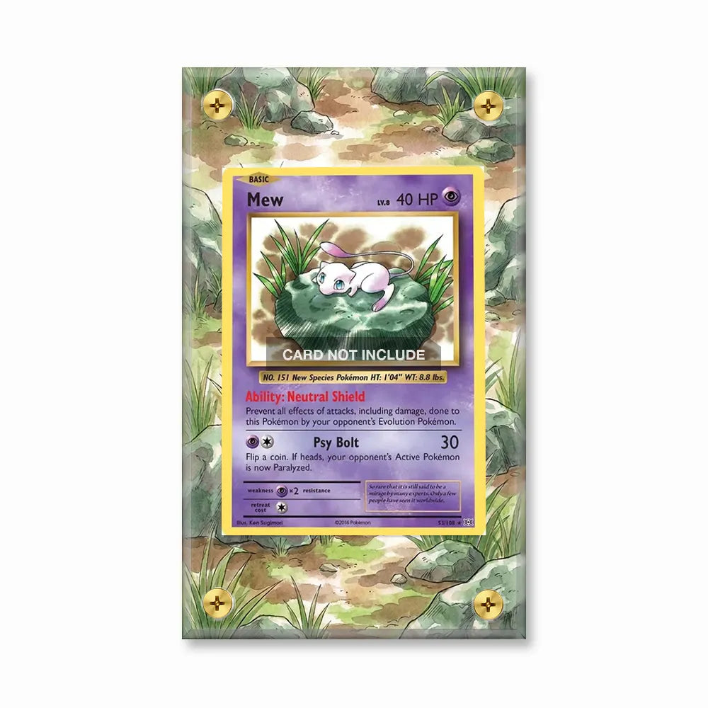 Mew 53-108 Holo Rare XY Evolutions Extended Art Display Cases - Screws Case - Front View