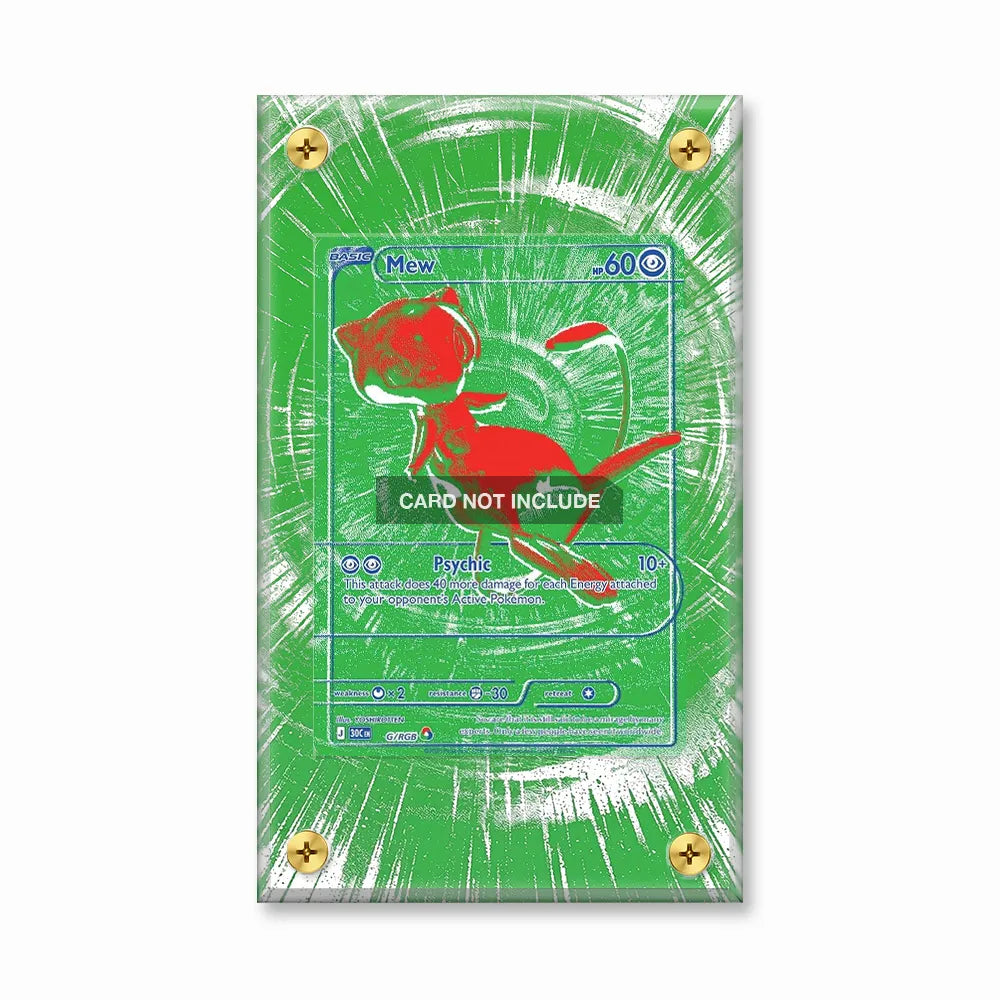 Mew G-RGB 30th Anniversary Celebrations Pokemon Cards Extended Art Display Cases - Screws Case - Front View