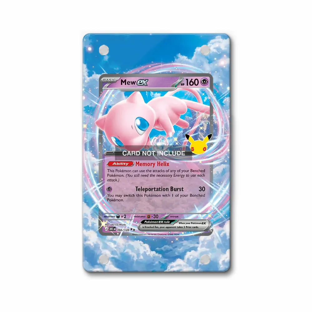 Mew ex 066-128 30th Anniversary Pokemon Cards Custom Art Display Cases - Magnetic Case - Front View