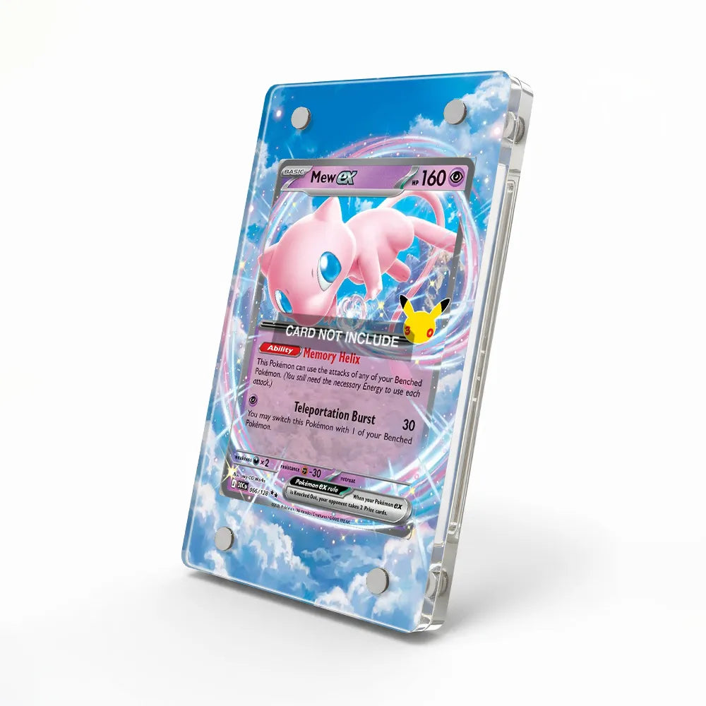 Mew ex 066-128 30th Anniversary Pokemon Cards Custom Art Display Cases - Magnetic Case - Side View