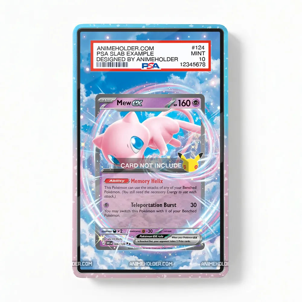 Mew ex 066-128 30th Anniversary Pokemon Cards Custom Art Display Cases - PSA Slab Case - Front View