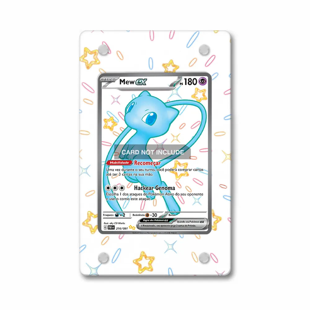 Mew ex 216-091 Paldean Fates Extended Art Display Cases - Magnetic Case - Front View