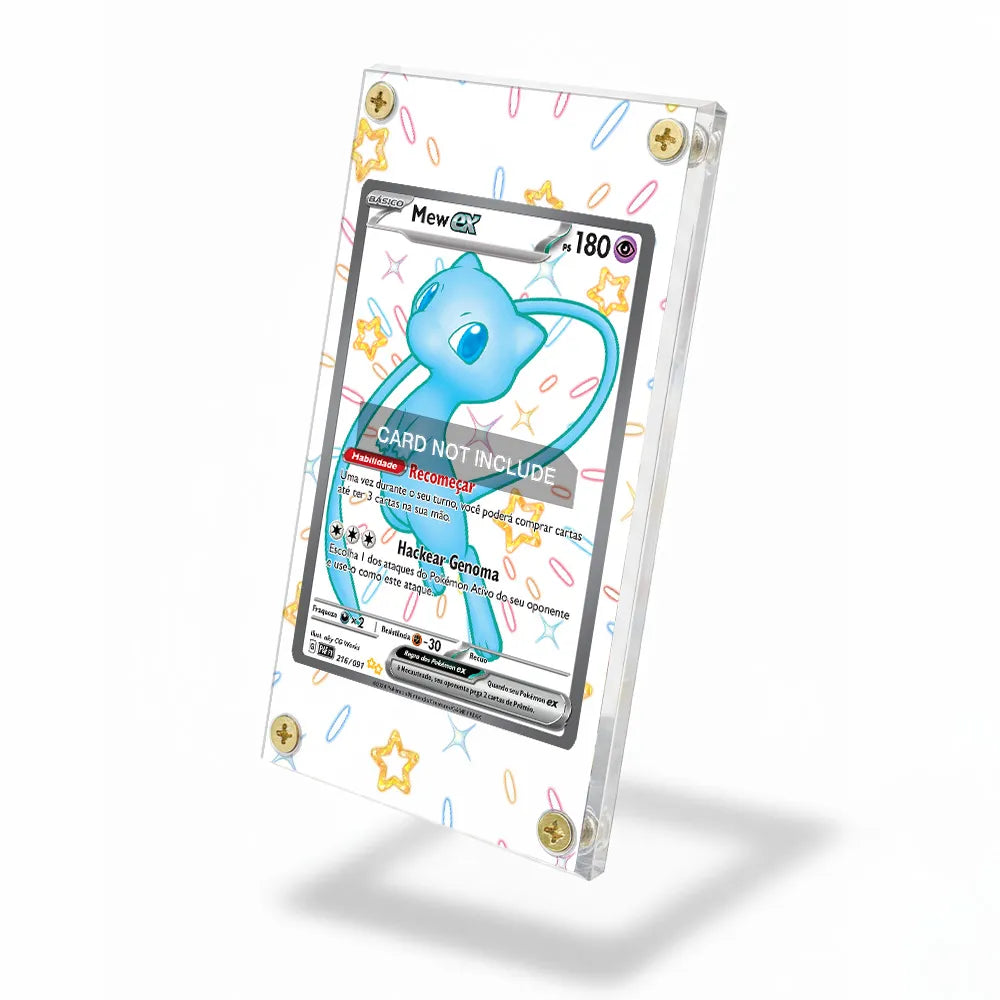 Mew ex 216-091 Paldean Fates Extended Art Display Cases - Screws Case - Side View