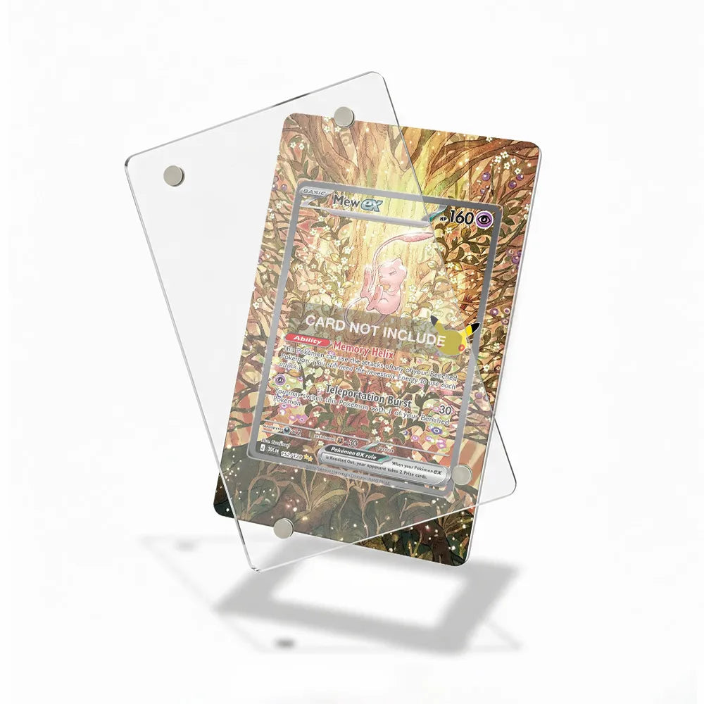 Mew ex 55-128 30th Anniversary Celebrations Pokemon Cards Custom Art Display Cases - Magnetic Case - Detail View