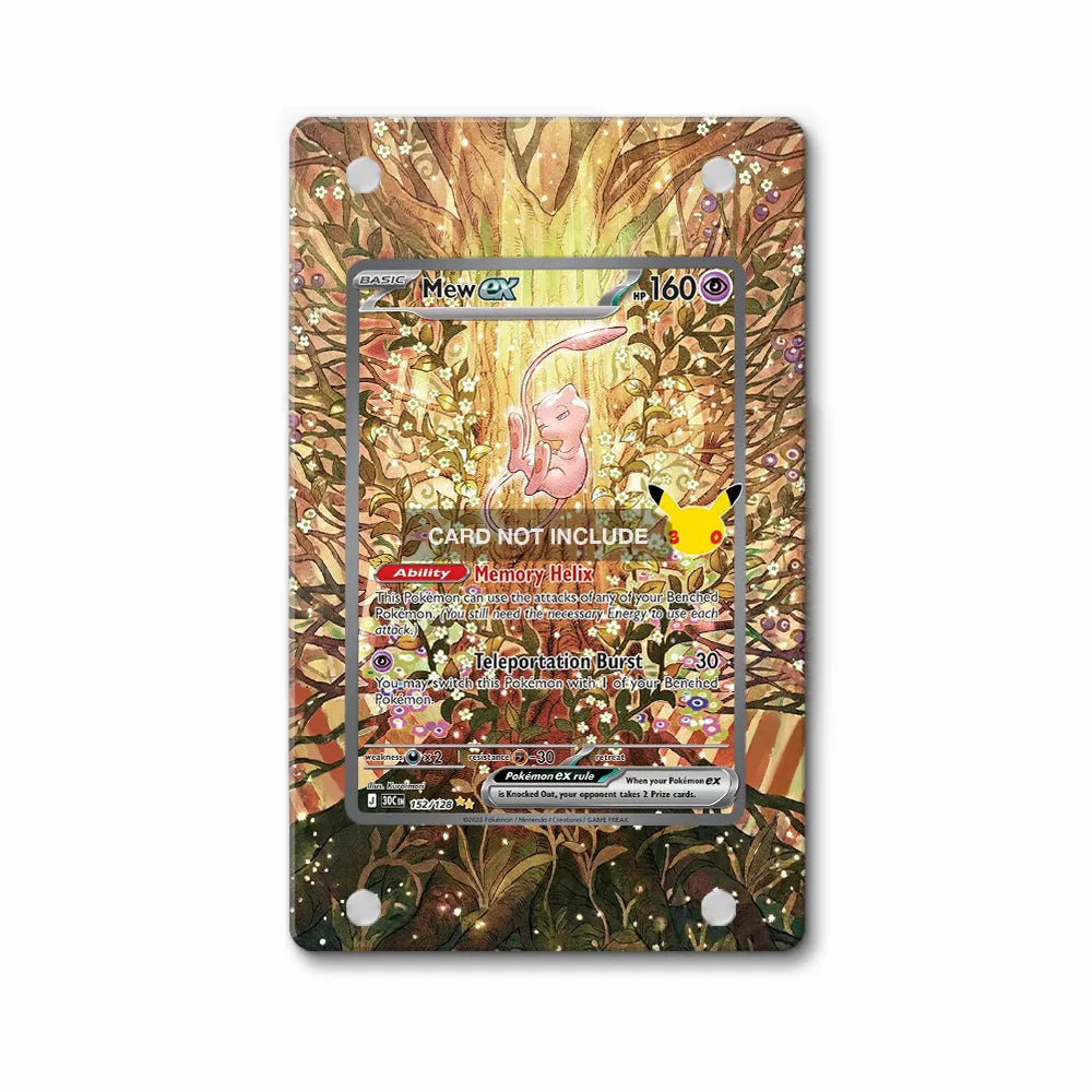 Mew ex 55-128 30th Anniversary Celebrations Pokemon Cards Custom Art Display Cases - Magnetic Case - Front View