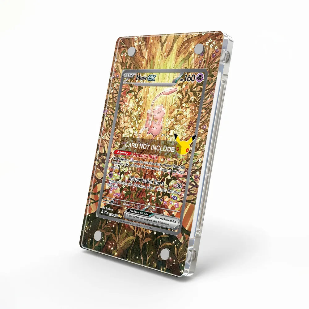 Mew ex 55-128 30th Anniversary Celebrations Pokemon Cards Custom Art Display Cases - Magnetic Case - Side View