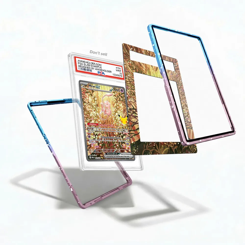 Mew ex 55-128 30th Anniversary Celebrations Pokemon Cards Custom Art Display Cases - PSA Slab Case - Detail View