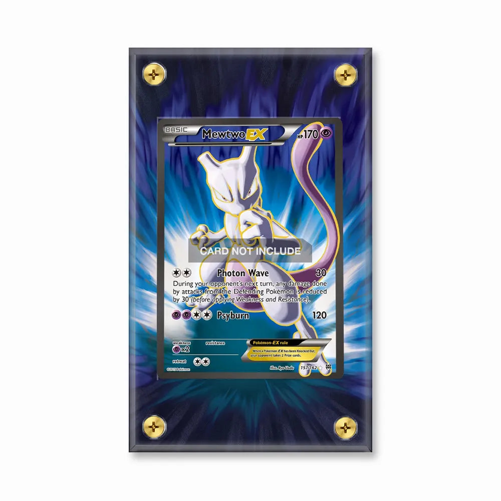 Mewtwo EX 157-162 BREAKthrough Pokemon Cards Extended Art Display Cases - Screws Case - Front View