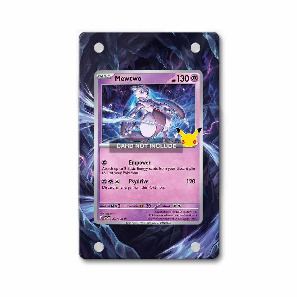 Mewtwo 063-124 30th Anniversary Pokemon Cards Extended Art Display Cases - Magnetic Case - Front View
