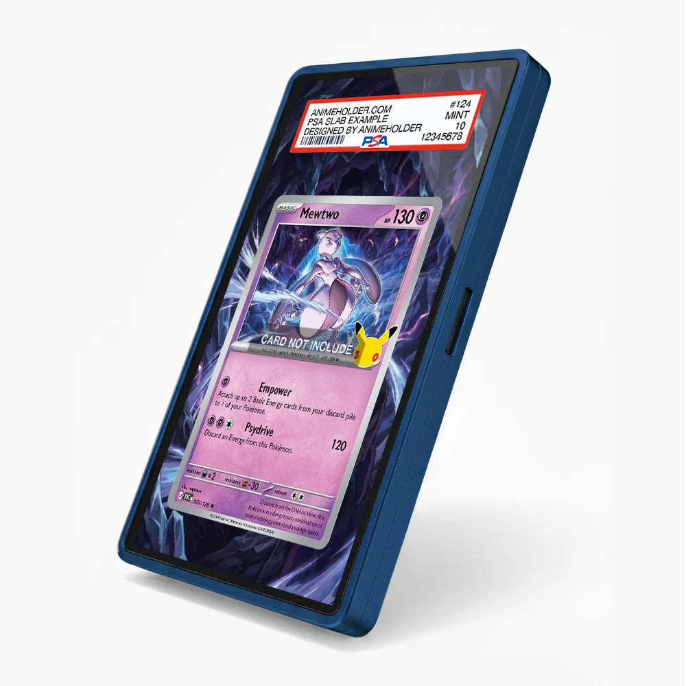 Mewtwo 063-124 30th Anniversary Pokemon Cards Extended Art Display Cases - PSA Slab Case - Side View