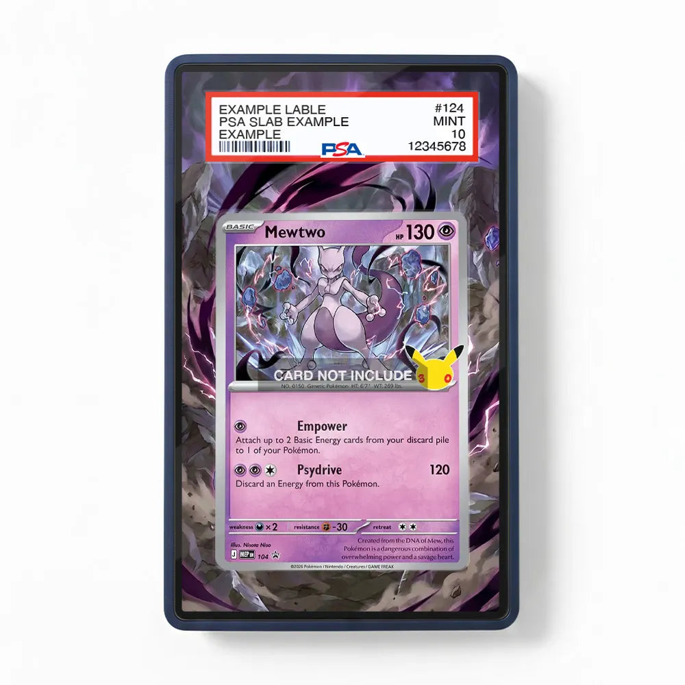 Mewtwo 104 Promo MEP 30th Anniversary Extended Art Display Cases - PSA Slab Case - Front View