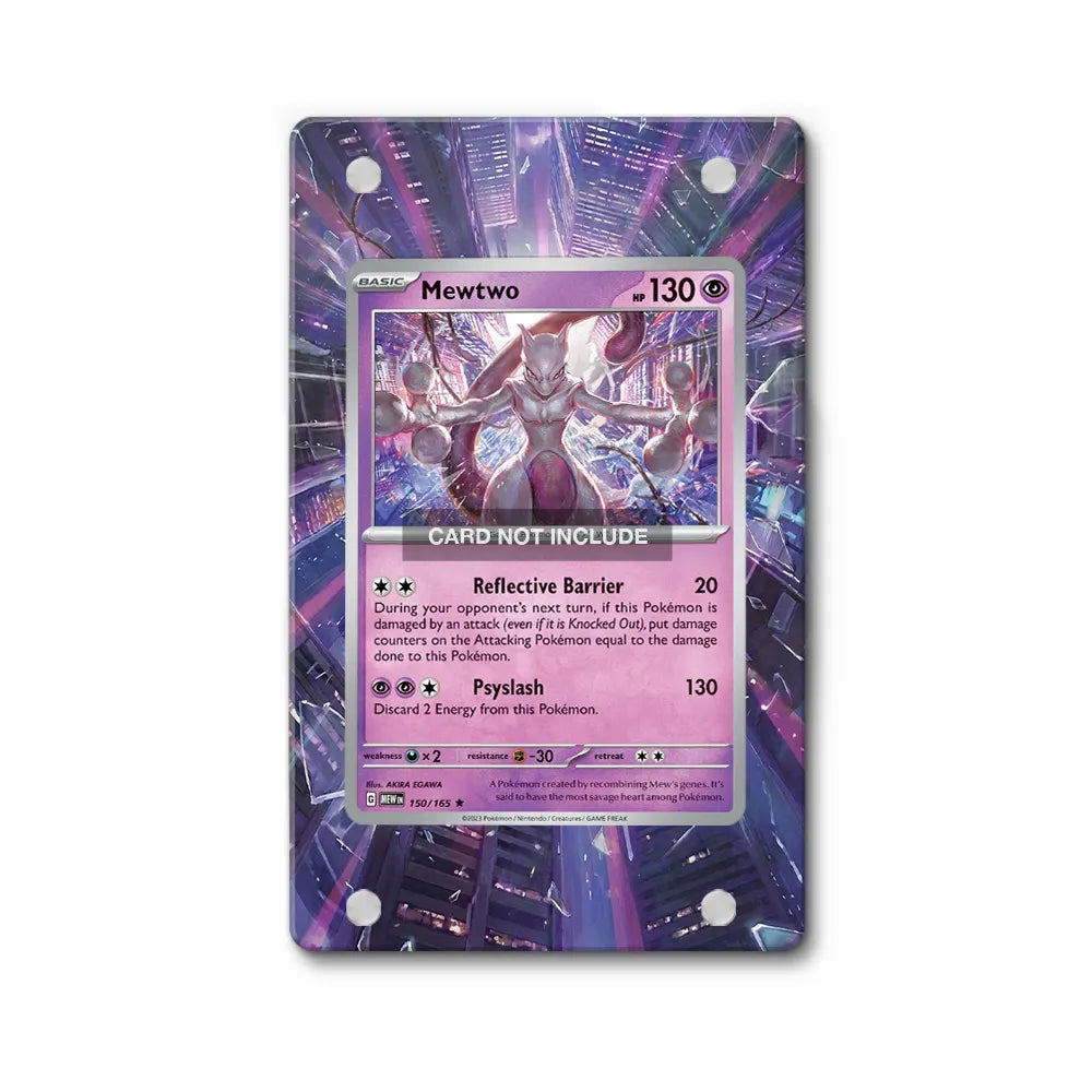 Mewtwo 150-165 R Pokemon 151 Pokemon Cards Extended Art Display Cases - Magnetic Case - Front View
