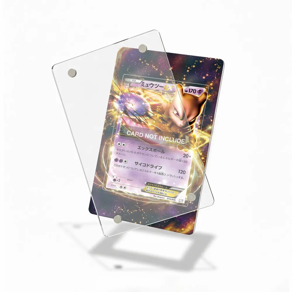 Mewtwo EX 014-046 MDB Master Deck Build Box Pokemon Cards Custom Art Display Cases - Magnetic Case - Detail View