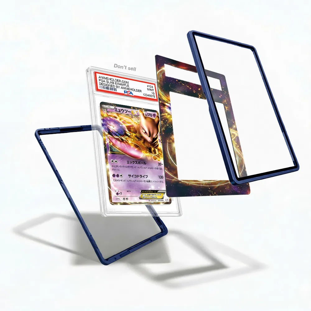 Mewtwo EX 014-046 MDB Master Deck Build Box Pokemon Cards Custom Art Display Cases - PSA Slab Case - Detail View