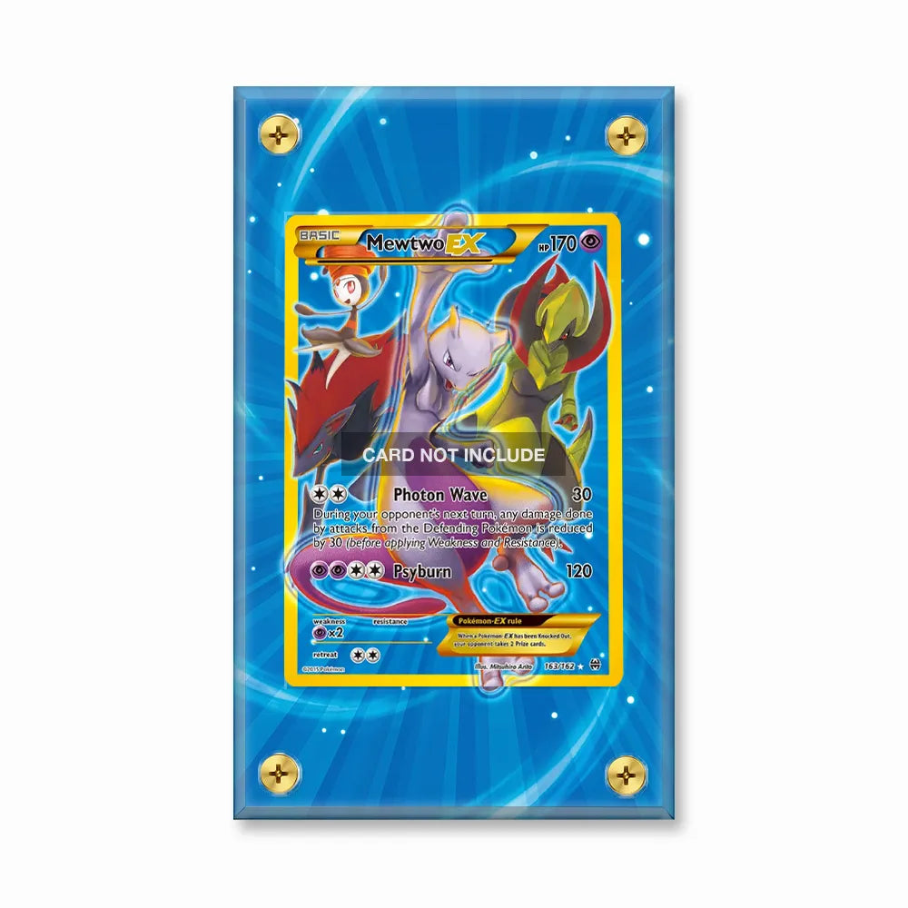 Mewtwo EX 163-162 BREAKthrough Pokemon Cards Extended Art Display Cases - Screws Case - Front View