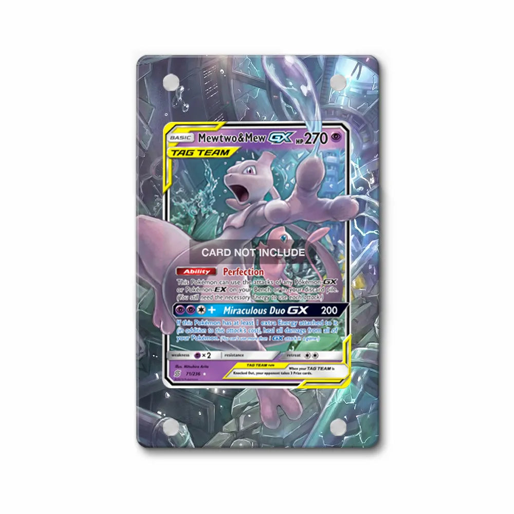Mewtwo & Mew GX 71-236 19 Worlds Pokemon Cards Custom Art Display Cases - Magnetic Case - Front View