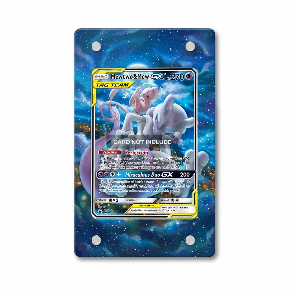 Mewtwo & Mew GX SM191 Promo Extended Art Display Cases - PSA Graded Guard Case - Front View