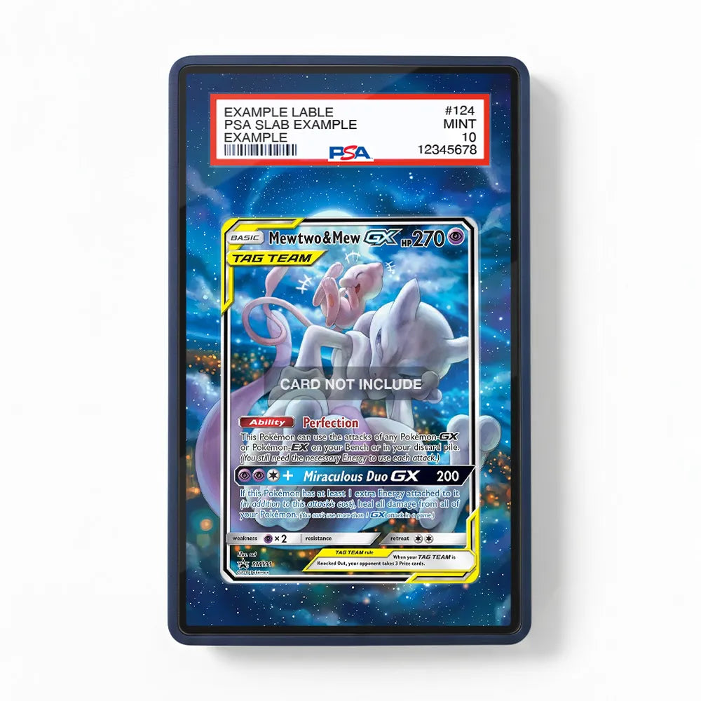 Mewtwo & Mew GX SM191 Promo Extended Art Display Cases - PSA Graded Guard Case - Front View