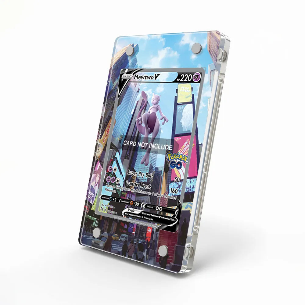 Mewtwo V 72-78 SIR SAR Pokémon GO Alternate Art Extended Art Display Cases - Magnetic Case - Side View