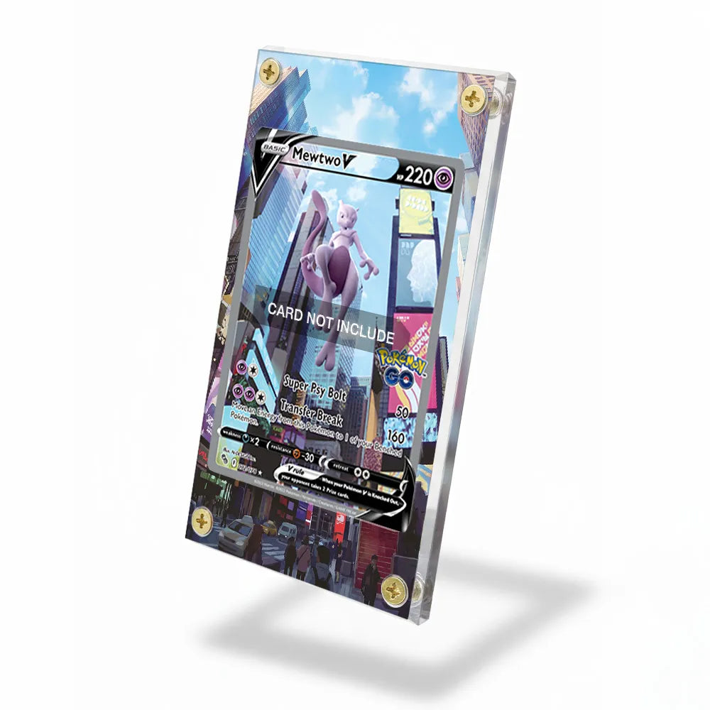 Mewtwo V 72-78 SIR SAR Pokémon GO Alternate Art Extended Art Display Cases - Screws Case - Side View