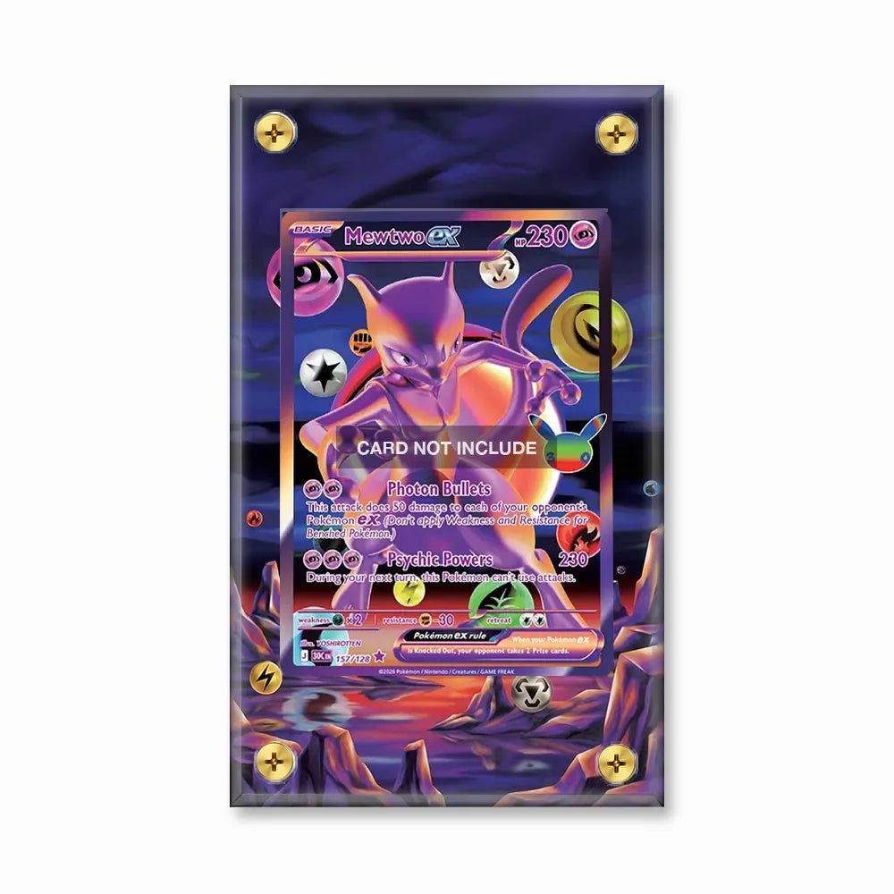 Mewtwo ex 157-128 UR 30C 30th Anniversary Extended Art Display Cases - Screws Case - Front View
