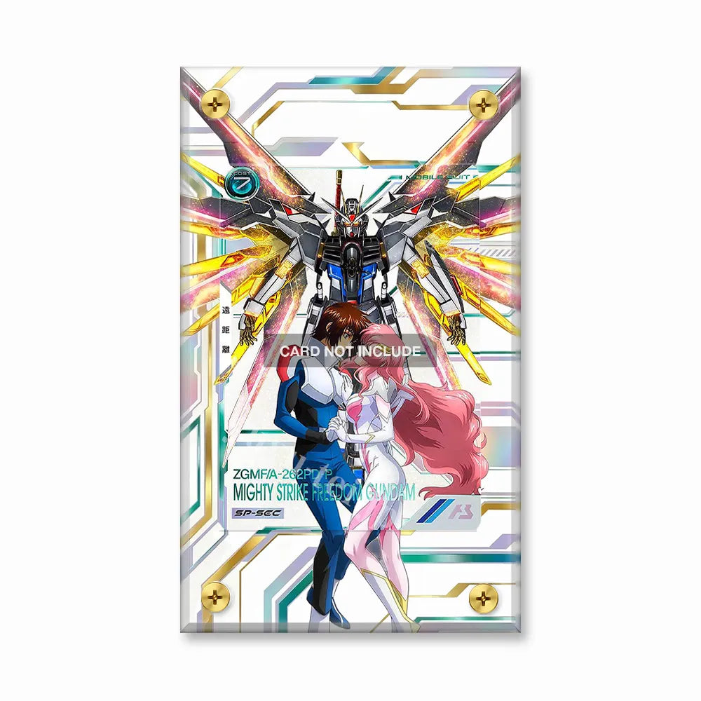 Mighty Strike Freedom Gundam 017 Arsenal Base Gundam Cards Extended Art Display Cases - Screws Case - Front View