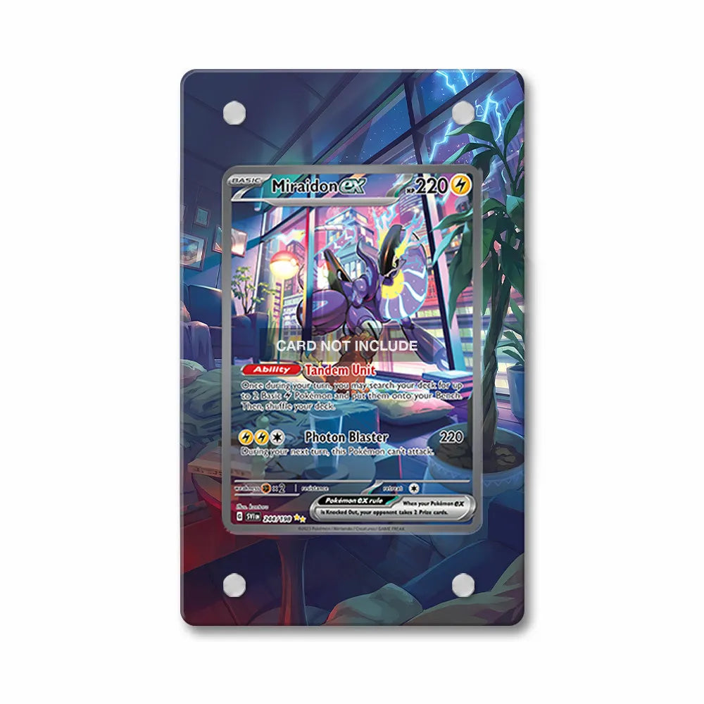 Miraidon ex 244-198 SIR SAR Scarlet Violet Base Set Extended Art Display Cases - PSA Slab Case - Front View