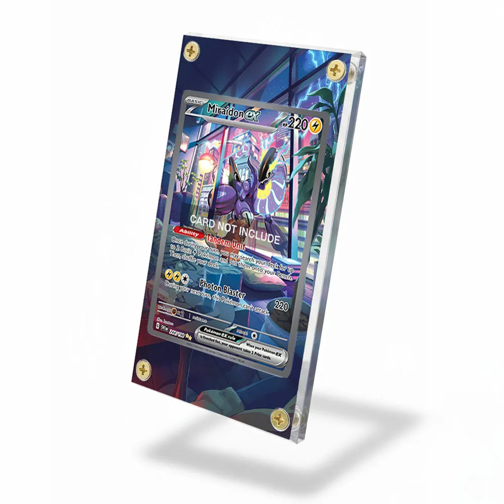 Miraidon ex 244-198 SIR SAR Scarlet Violet Base Set Extended Art Display Cases - Screws Case - Side View