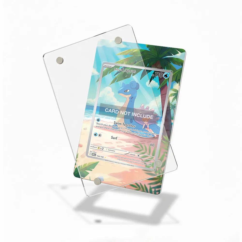 Misty's Lapras 194-182 IR AR Destined Rivals Pokemon Cards Extended Art Display Cases - Magnetic Case - Detail View