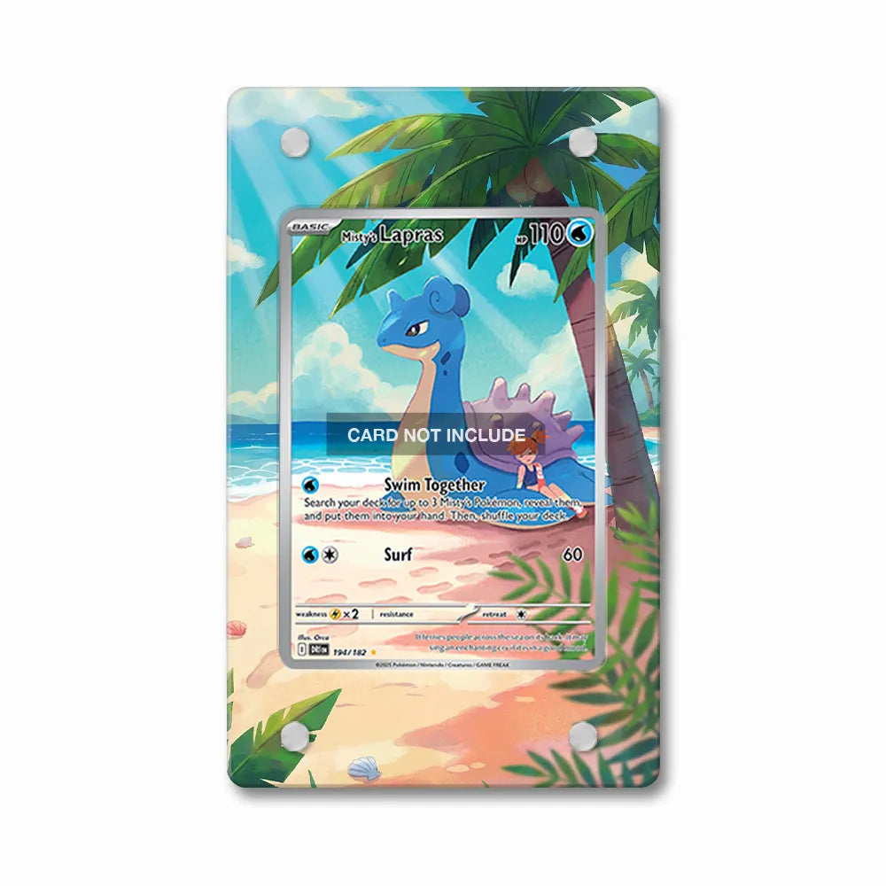 Misty's Lapras 194-182 IR AR Destined Rivals Pokemon Cards Extended Art Display Cases - Magnetic Case - Front View