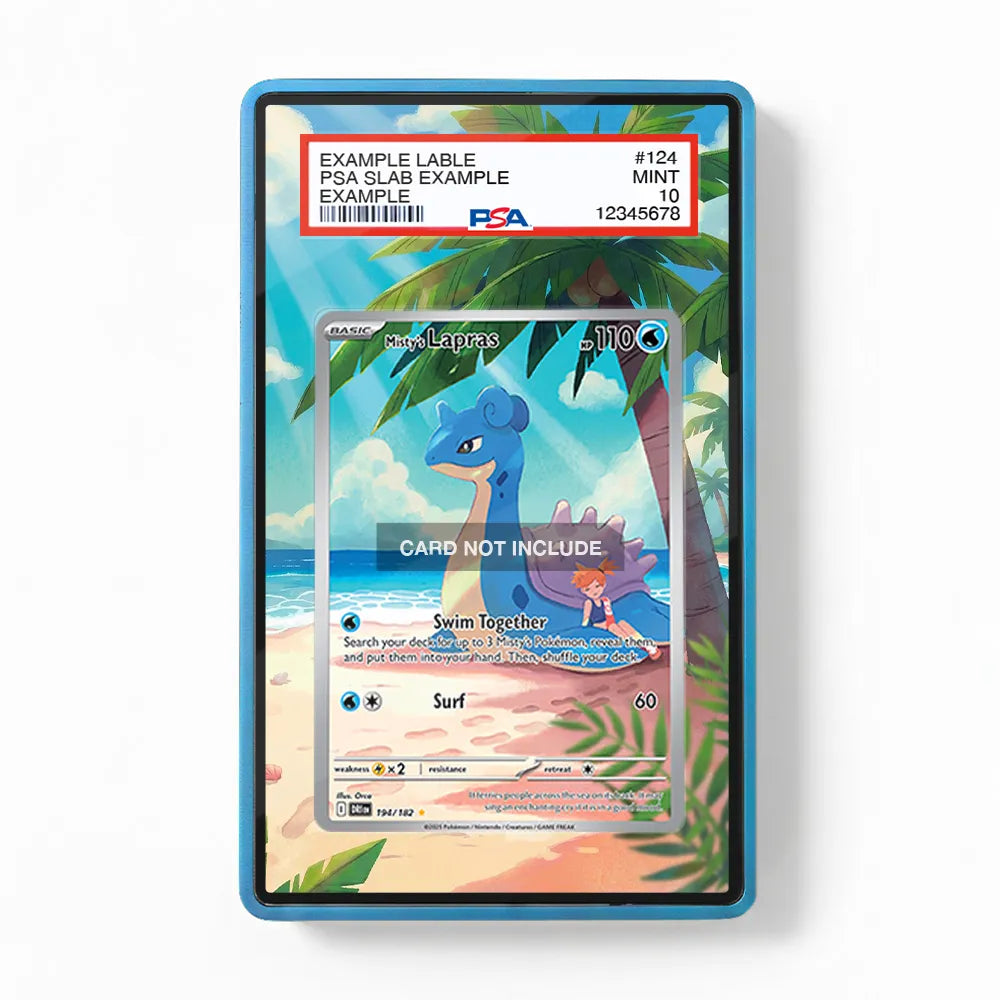 Misty's Lapras 194-182 IR AR Destined Rivals Pokemon Cards Extended Art Display Cases - PSA Slab Case - Front View
