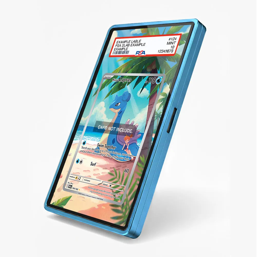 Misty's Lapras 194-182 IR AR Destined Rivals Pokemon Cards Extended Art Display Cases - PSA Slab Case - Side View
