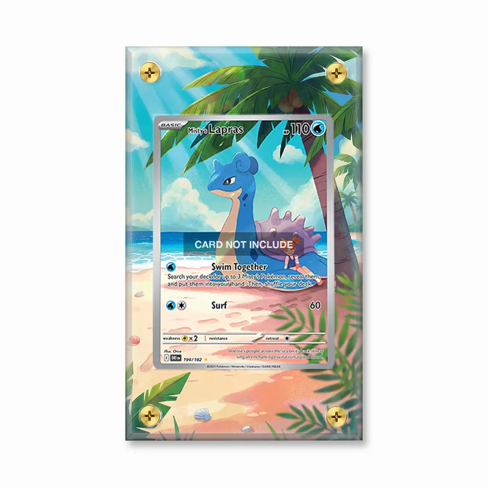 Misty's Lapras 194-182 IR AR Destined Rivals Pokemon Cards Extended Art Display Cases - Screws Case - Front View