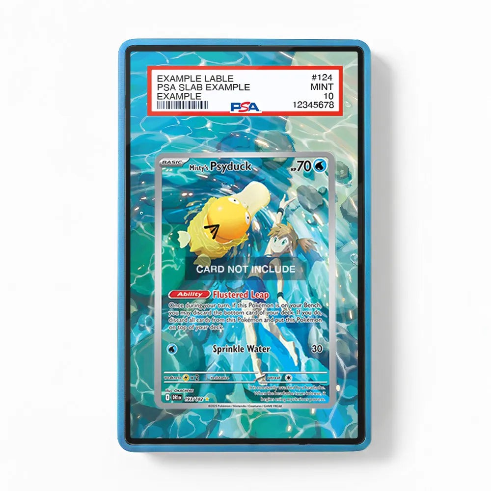 Misty's Psyduck 193-182 IR AR Destined Rivals Extended Art Display Cases - PSA Graded Guard Case - Front View