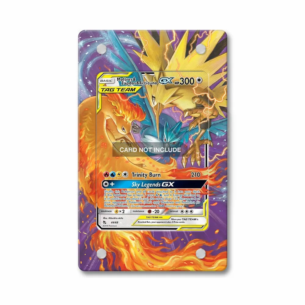 Moltres & Zapdos & Articuno 044-068 GX IR Sky Legends Extended Art Display Cases - PSA Slab Case - Front View