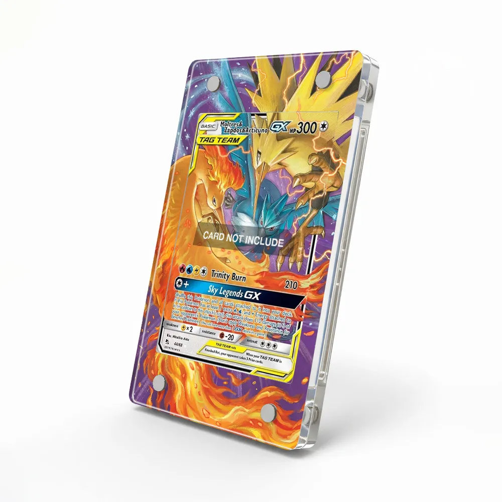 Moltres & Zapdos & Articuno 044-068 GX IR Sky Legends Extended Art Display Cases - Magnetic Case - Side View