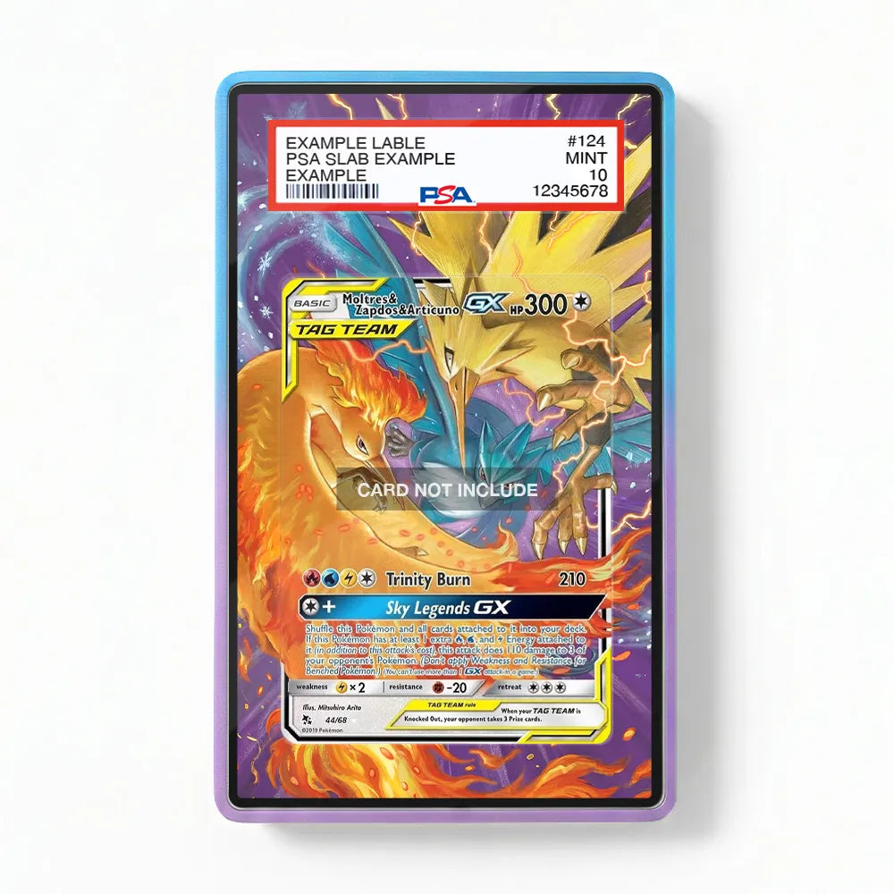 Moltres & Zapdos & Articuno 044-068 GX IR Sky Legends Extended Art Display Cases - PSA Slab Case - Front View