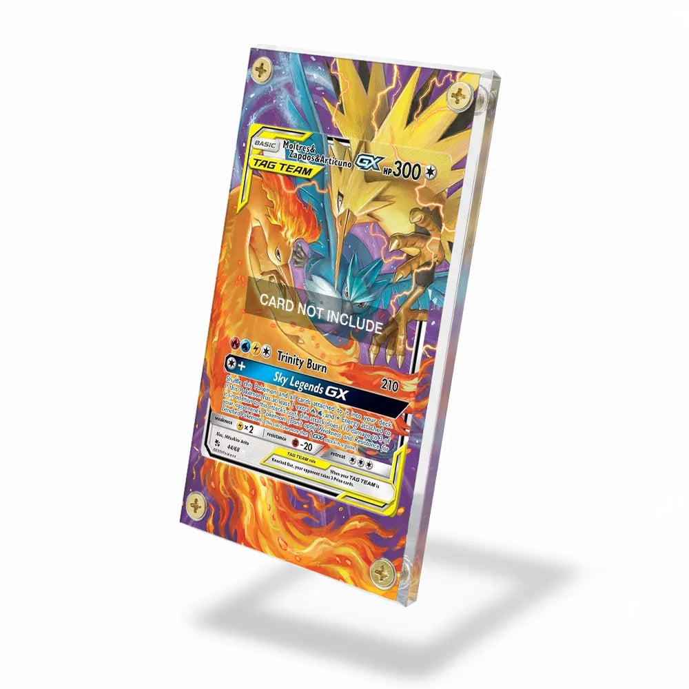 Moltres & Zapdos & Articuno 044-068 GX IR Sky Legends Extended Art Display Cases - Screws Case - Side View
