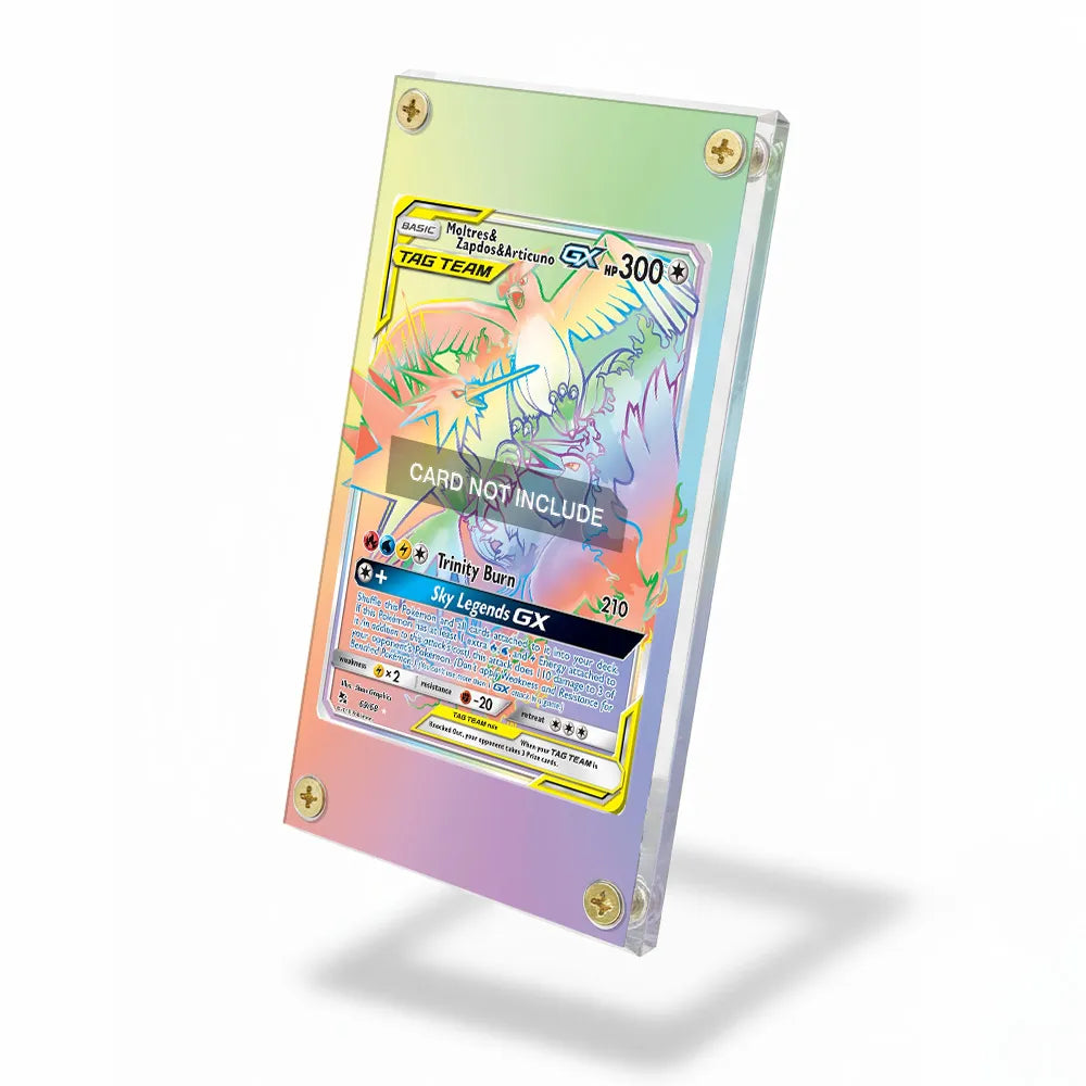 Moltres & Zapdos & Articuno GX 0069-68 Tag Team GX Rainbow Extended Art Display Cases - Screws Case - Side View