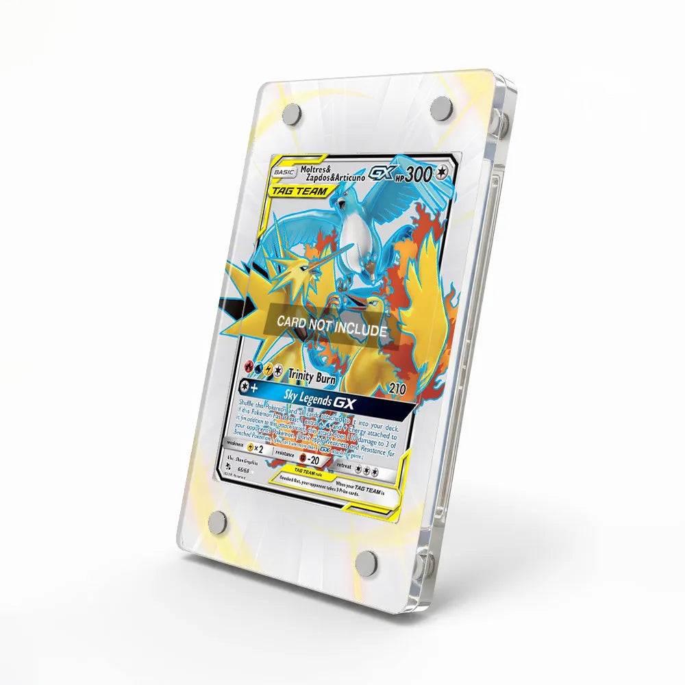 Moltres & Zapdos & Articuno GX 66-68 Extended Art Display Cases - Magnetic Case - Side View