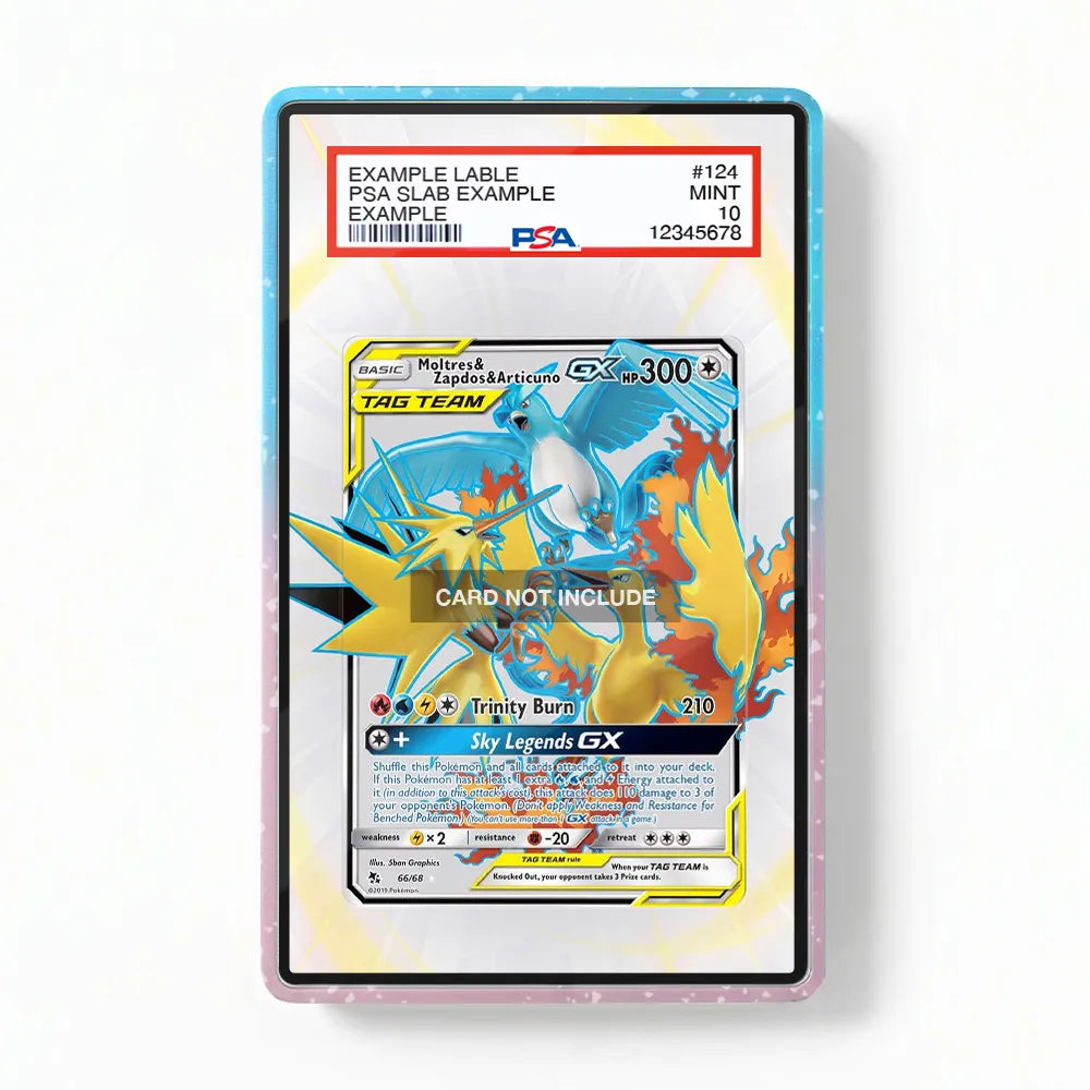 Moltres & Zapdos & Articuno GX 66-68 Extended Art Display Cases - PSA Slab Case - Front View