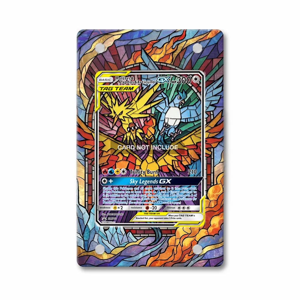 Moltres Zapdos Articuno GX SM210 Promo Extended Art Display Cases - Magnetic Case - Front View