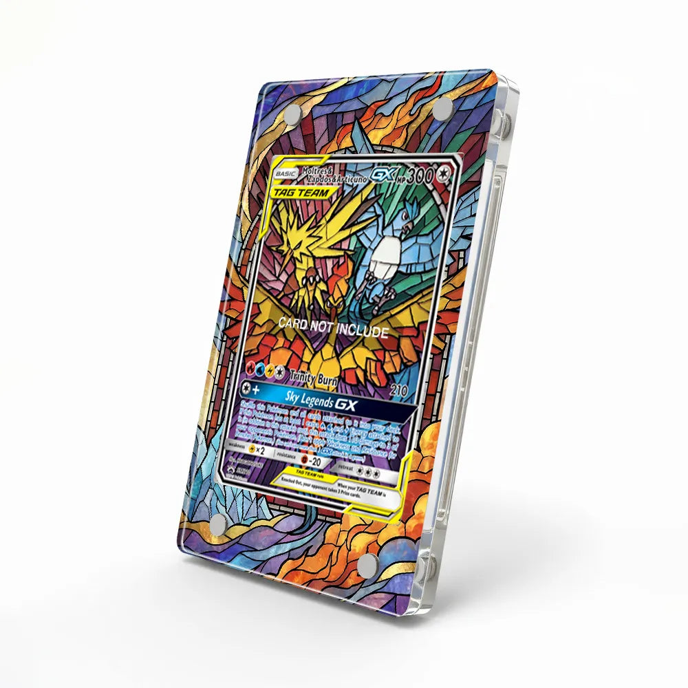 Moltres Zapdos Articuno GX SM210 Promo Extended Art Display Cases - Magnetic Case - Side View
