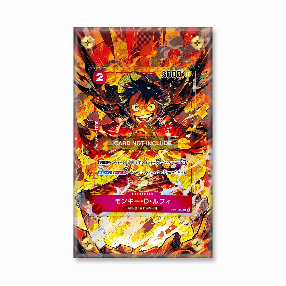 Monkey.D.Luffy CPI1-024 One Piece CCG One Piece Cards Custom Art Display Cases - Screws Case - Front View