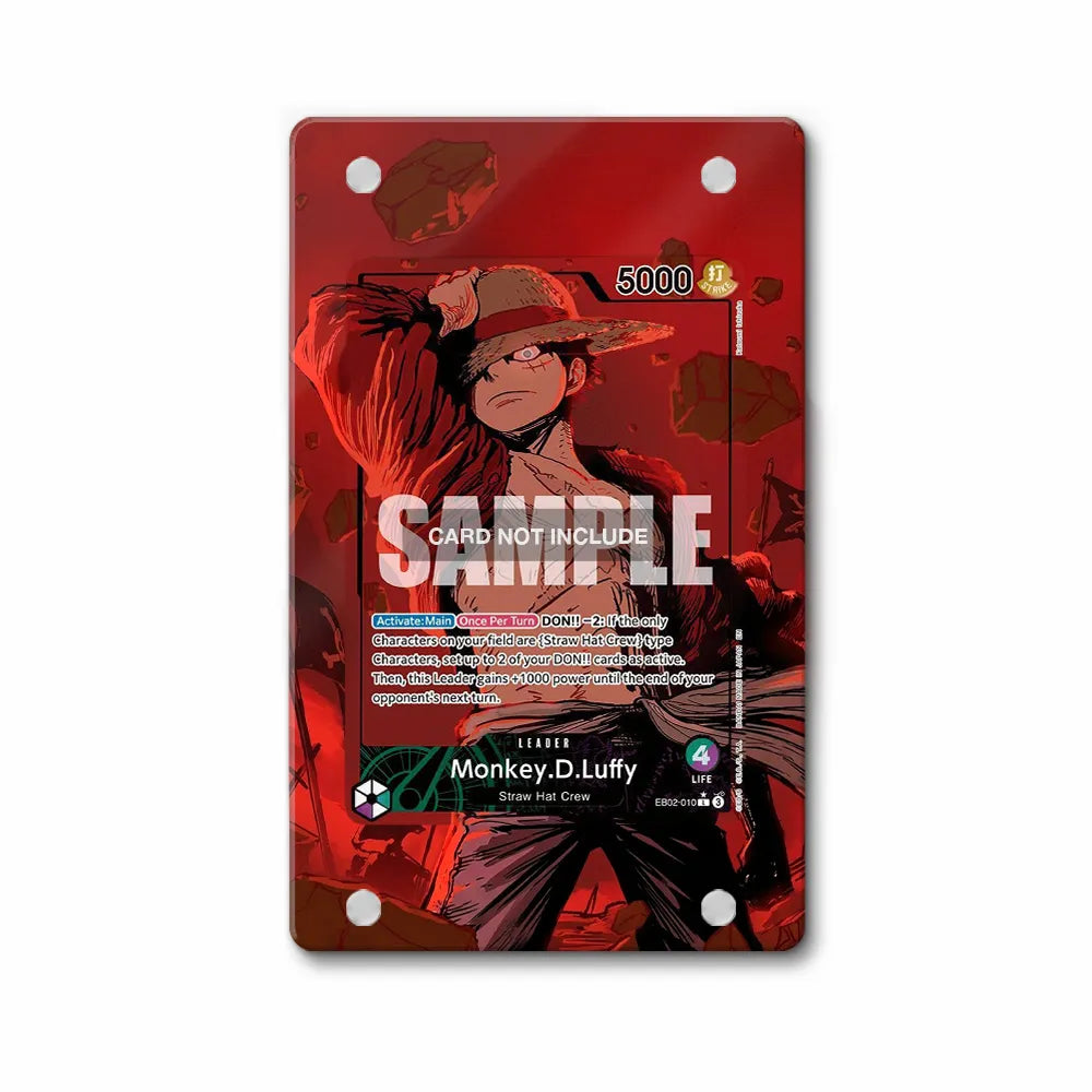 Monkey.D.Luffy EB02-010 Extra Booster Anime 25th Collection One Piece Cards Custom Art Display Cases - Magnetic Case - Front View
