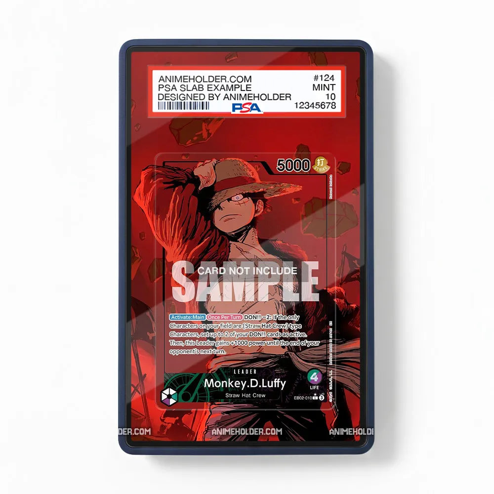 Monkey.D.Luffy EB02-010 Extra Booster Anime 25th Collection One Piece Cards Custom Art Display Cases - PSA Slab Case - Front View