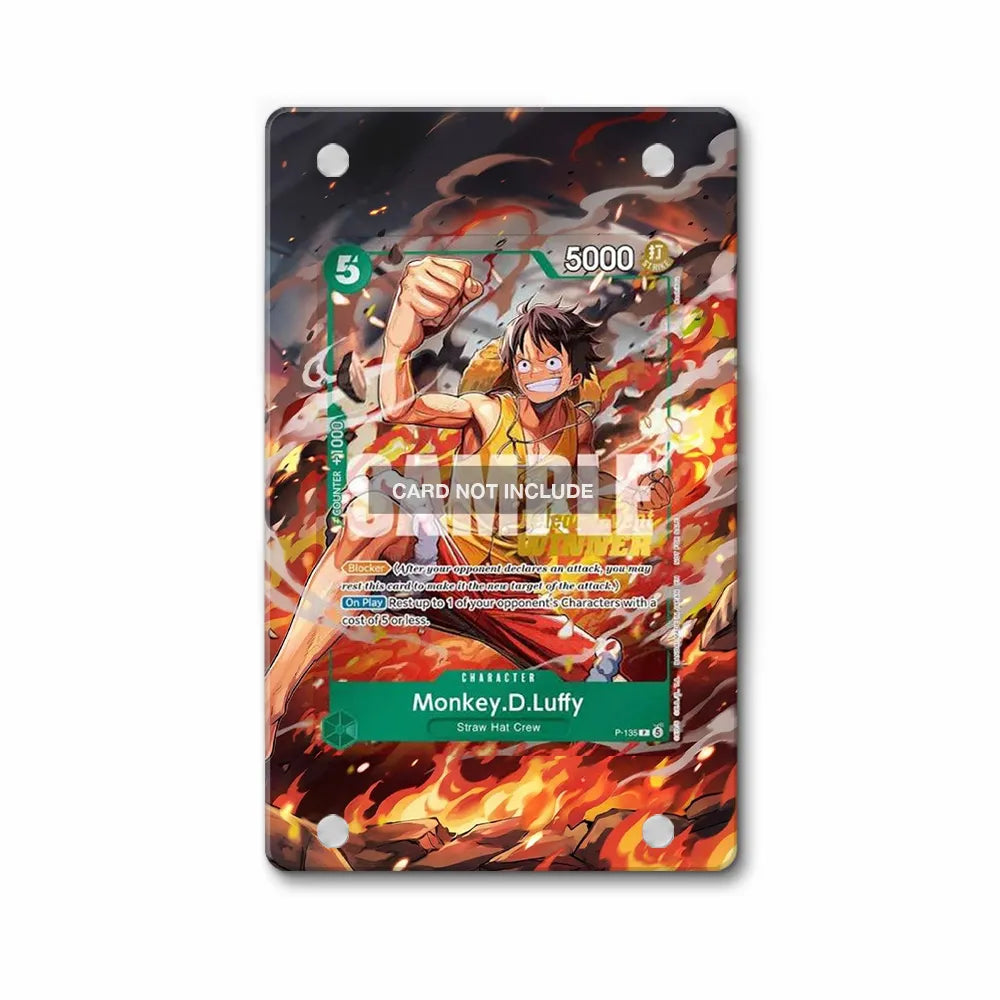 Monkey.D.Luffy P-135 OP-16 Release Event One Piece Cards Extended Art Display Cases - Magnetic Case - Front View